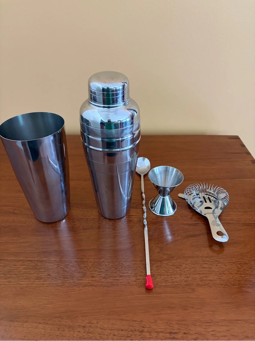 Stainless Steel Cocktail Shaker Set with Grey Goose shaker